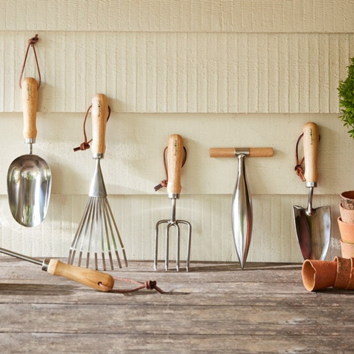 BURGON & BALL Round Tine Hand Fork - Stainless. RHS Endorsed