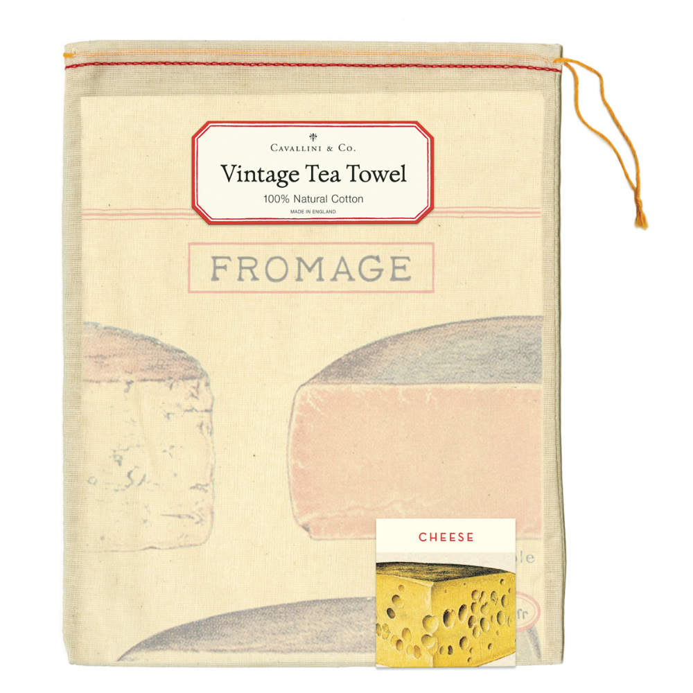 Load image into Gallery viewer, CAVALLINI &amp; Co. 100% Natural Cotton Tea Towel - Cheese