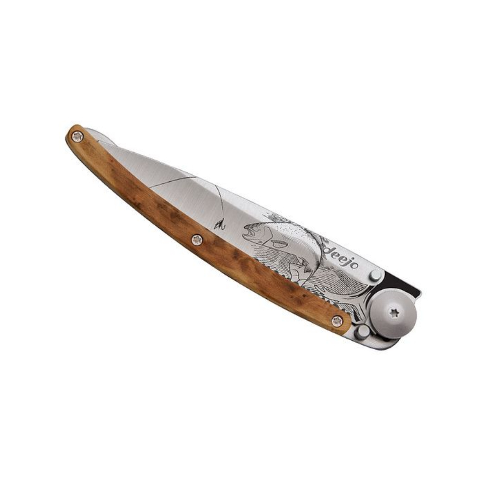 Load image into Gallery viewer, DEEJO Juniper Wood Knife 37g - Trout Camo