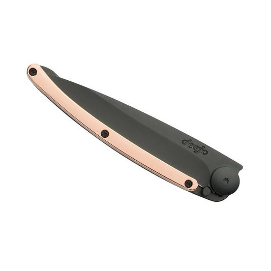 DEEJO Gold Plated Handle Knife Black 37g - Rose Gold