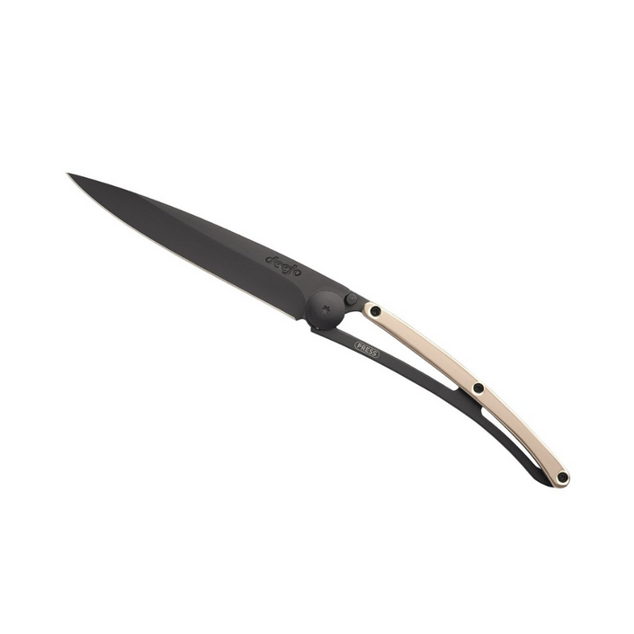 DEEJO Gold Plated Handle Knife Black 37g - Rose Gold
