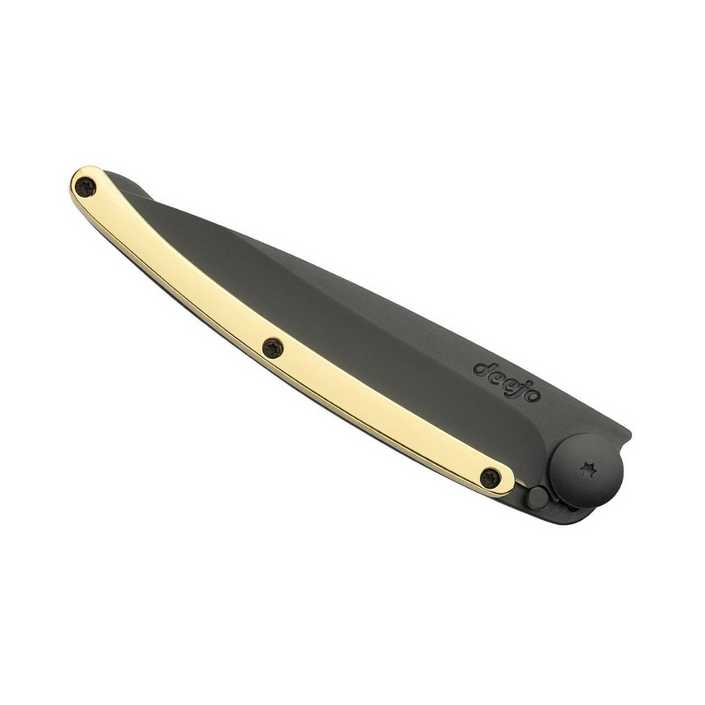 DEEJO Gold Plated Handle Knife Black 37g - Yellow Gold