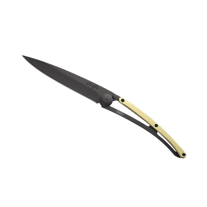 DEEJO Gold Plated Handle Knife Black 37g - Yellow Gold