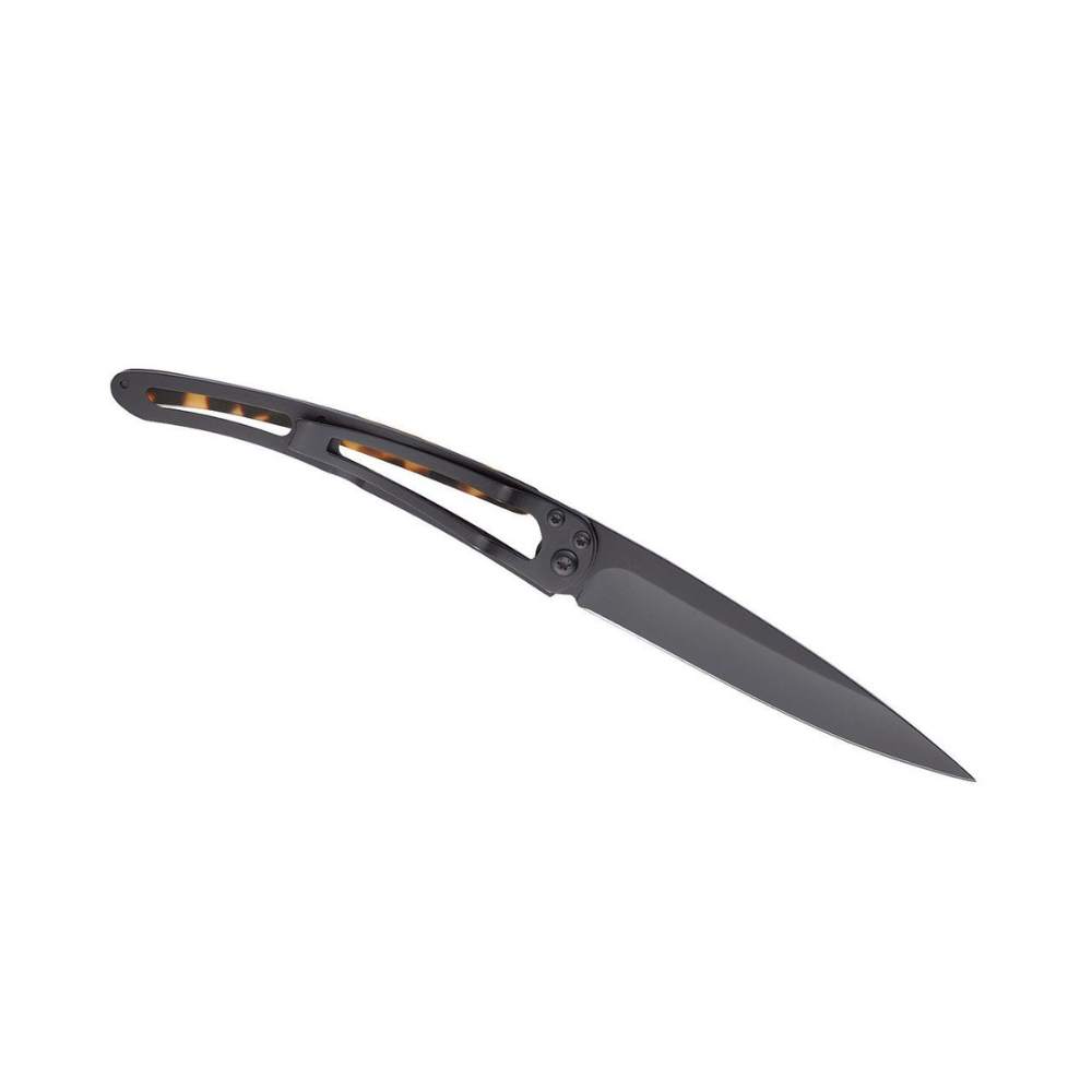 Load image into Gallery viewer, DEEJO Tortoiseshell Knife Black 37g - Roses