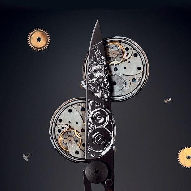 Load image into Gallery viewer, DEEJO Black Carbon fibre Knife 37g - Watch Movement