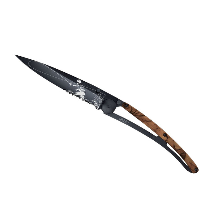 DEEJO Serrated Black Knife - Camo Fishing