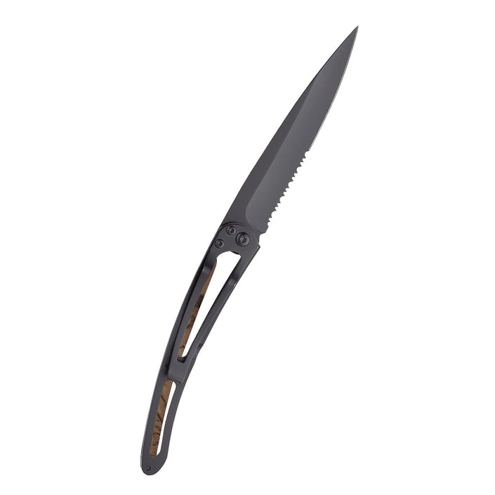 DEEJO Serrated Black Knife - Camo Fishing