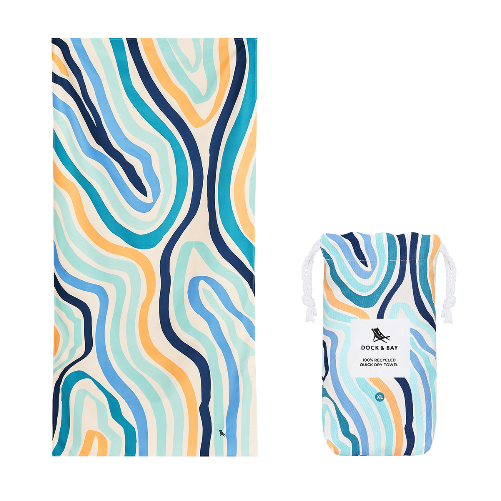 DOCK & BAY Quick-dry Beach Towel 100% Recycled Go Wild Collection - Groovy Dunes