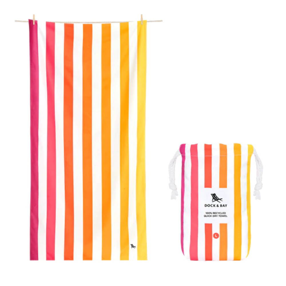 DOCK & BAY Quick-dry Beach Towel 100% Recycled Summer Collection - Peach Sunrise
