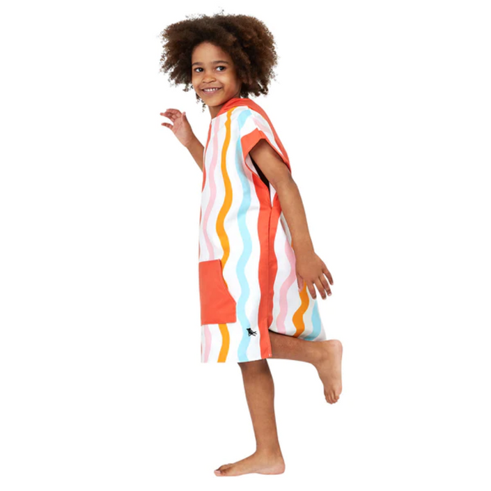 DOCK & BAY Quick-dry Poncho Hooded Towel 100% Recycled Kids Collection - Squiggle Face