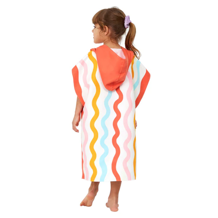 DOCK & BAY Quick-dry Poncho Hooded Towel 100% Recycled Kids Collection - Squiggle Face