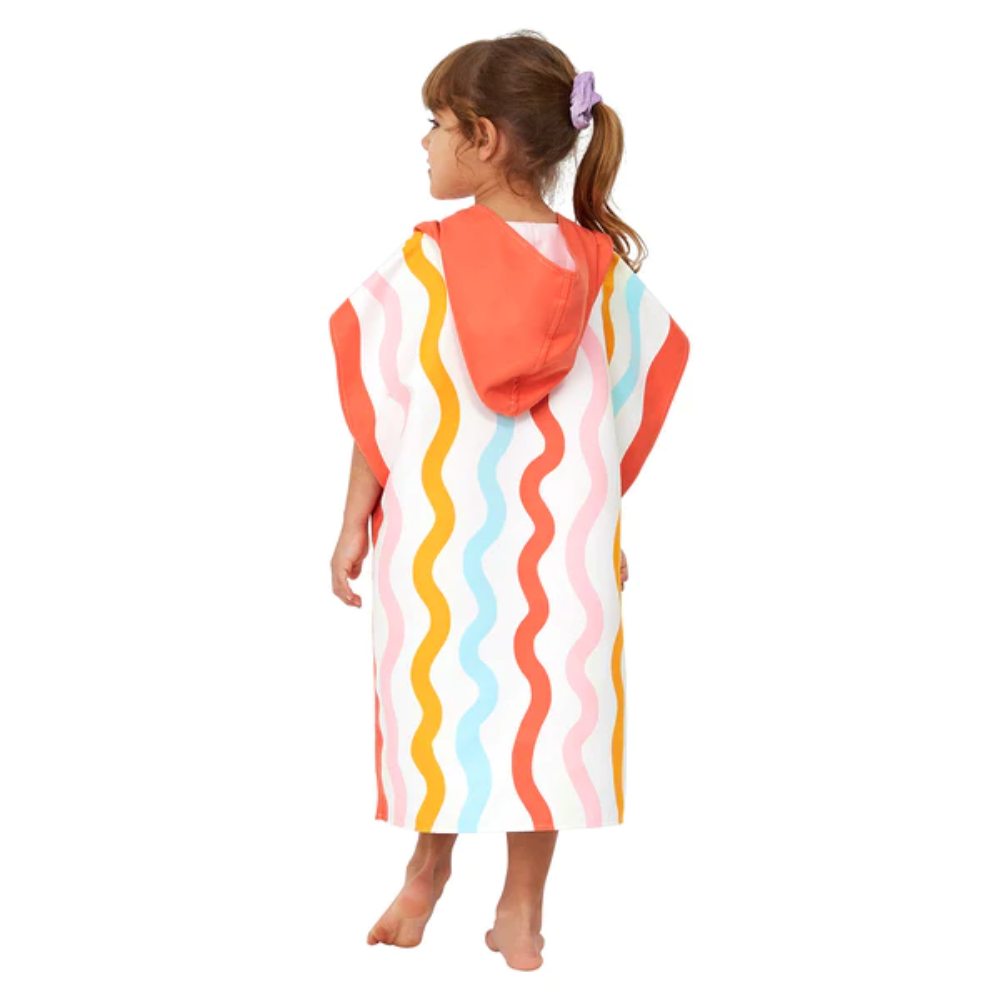 Load image into Gallery viewer, DOCK &amp; BAY Quick-dry Poncho Hooded Towel 100% Recycled Kids Collection - Squiggle Face