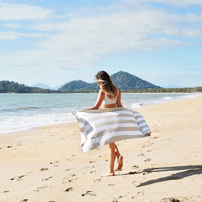 DOCK & BAY Quick-dry Beach Towel 100% Recycled Cabana Light Collection - Bora Bora Beige