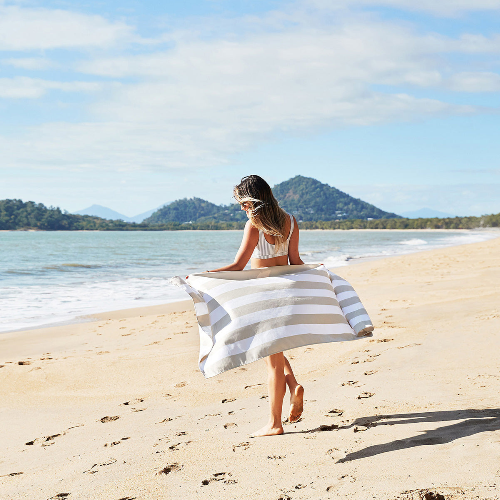 Load image into Gallery viewer, DOCK &amp; BAY Quick-dry Beach Towel 100% Recycled Cabana Light Collection - Bora Bora Beige