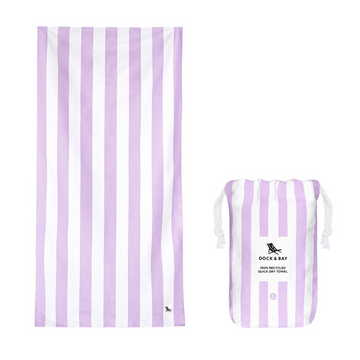 DOCK & BAY Quick-dry Beach Towel 100% Recycled Cabana Light Collection - Lombok Lilac