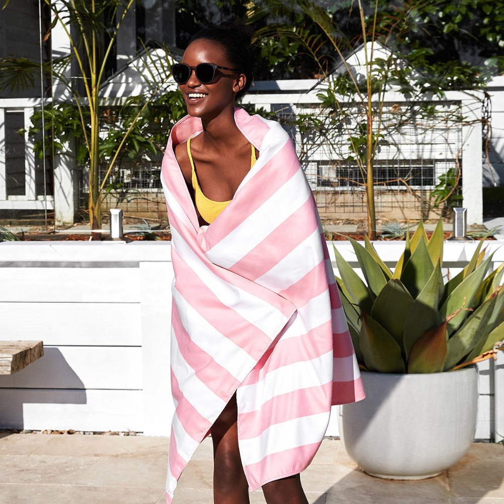 Load image into Gallery viewer, DOCK &amp; BAY Quick-dry Beach Towel 100% Recycled Cabana Light Collection - Malibu Pink