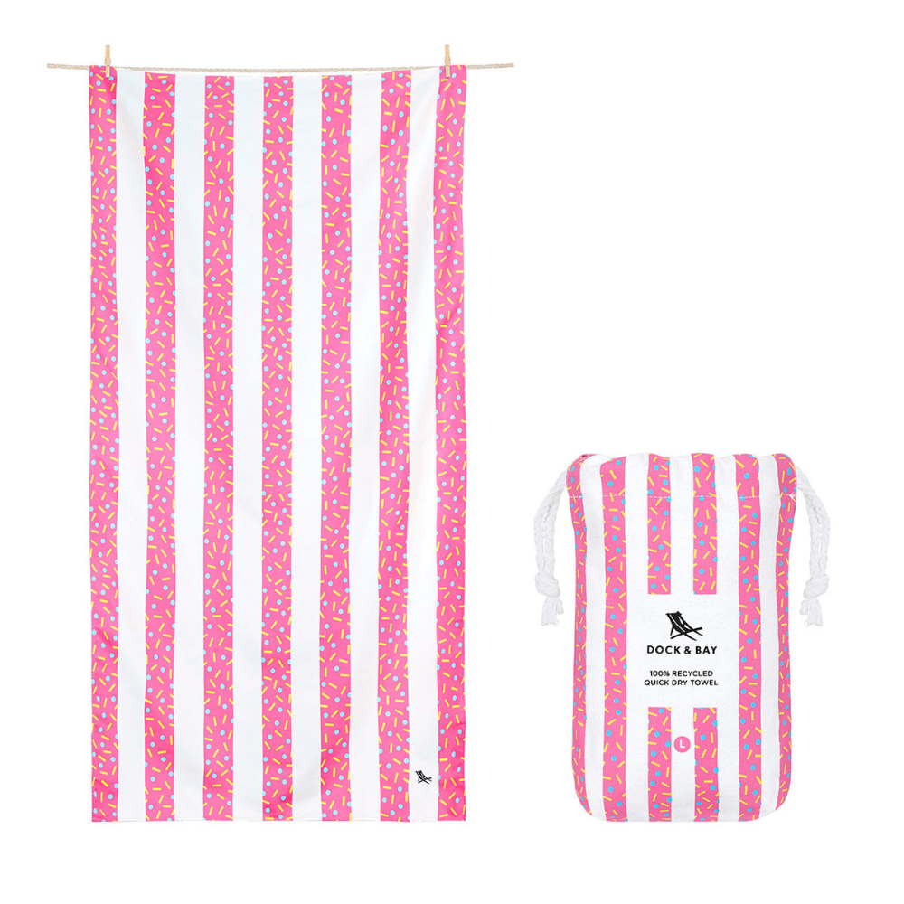 Load image into Gallery viewer, DOCK &amp; BAY Quick-dry Beach Towel 100% Recycled Celebrations Collection - Cupcake Sprinkles