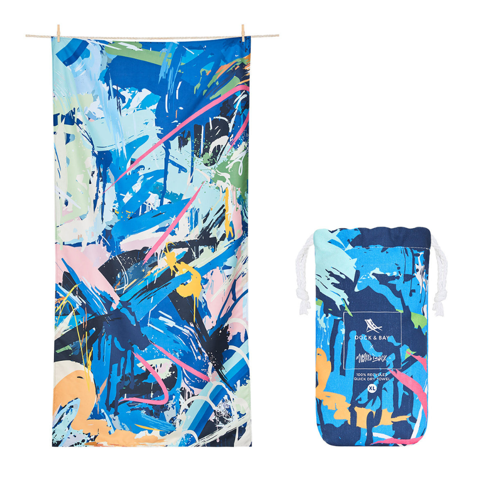 DOCK & BAY Quick-dry Beach Towel 100% Recycled Michael Black Collection - My Muse