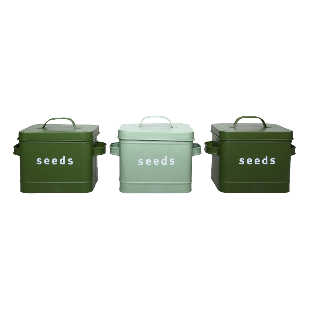 ESSCHERT DESIGN 'Green Shades' Seed Tin - Set of 3