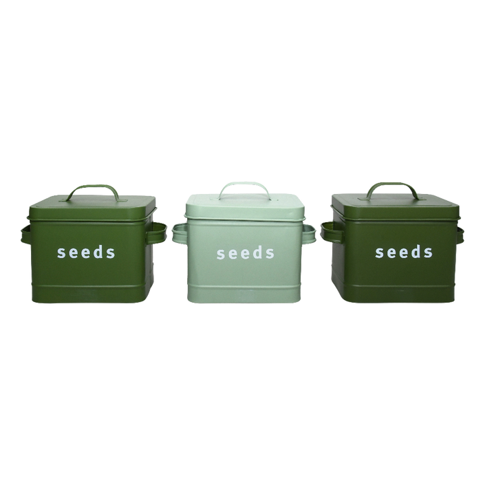ESSCHERT DESIGN 'Green Shades' Seed Tin - Set of 3