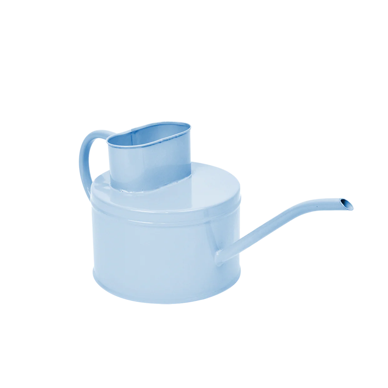 Light blue watering can on a white background