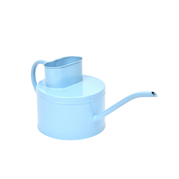 Light blue watering can on a white background