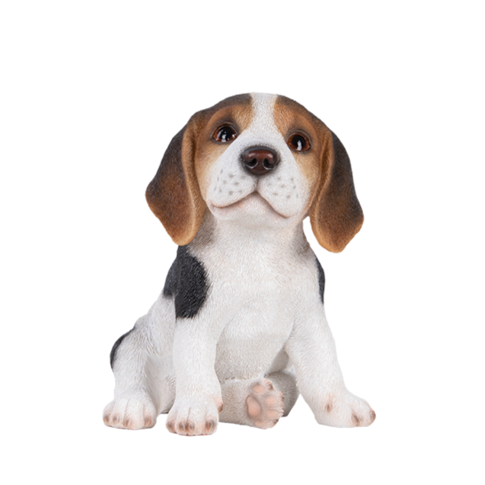 ESSCHERT DESIGN Beagle Pup Statue - White/Black