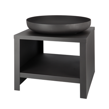 ESSCHERT DESIGN Black Fire Bowl With Wood Storage - 60cm **Limited Stock**