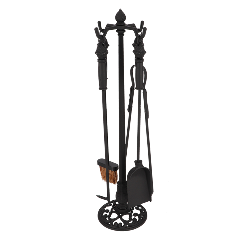 Load image into Gallery viewer, ESSCHERT DESIGN Cast Iron Freestanding Fireplace Tool Set  - 4pc