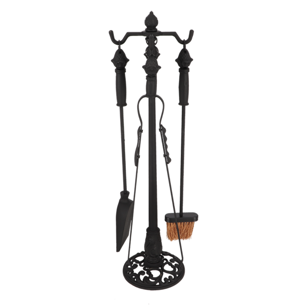 Load image into Gallery viewer, ESSCHERT DESIGN Cast Iron Freestanding Fireplace Tool Set  - 4pc