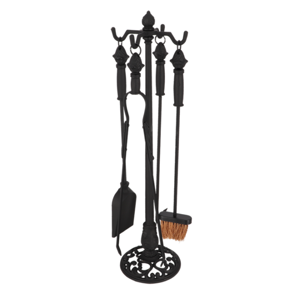 Load image into Gallery viewer, ESSCHERT DESIGN Cast Iron Freestanding Fireplace Tool Set  - 4pc