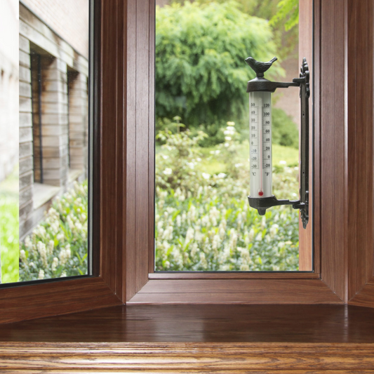 ESSCHERT DESIGN Cast Iron Wall Thermometer - Bird