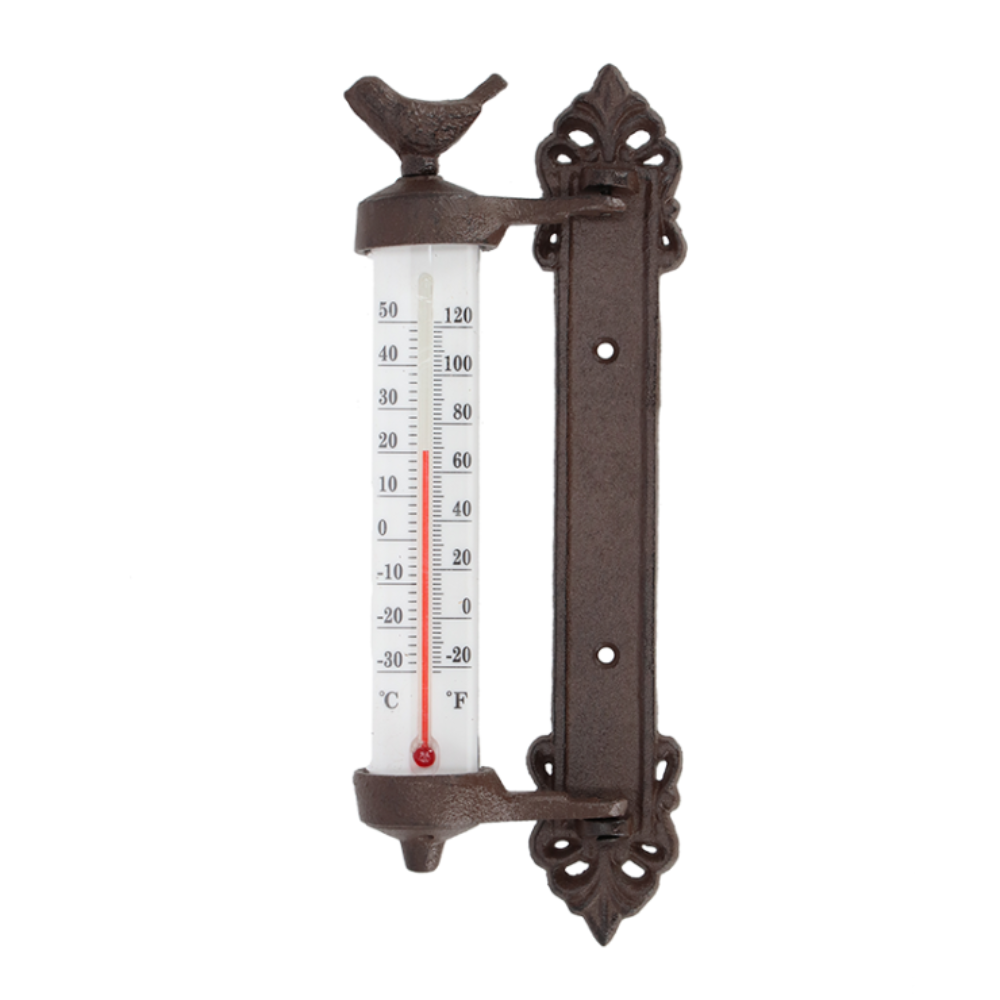 Load image into Gallery viewer, ESSCHERT DESIGN Cast Iron Wall Thermometer - Bird