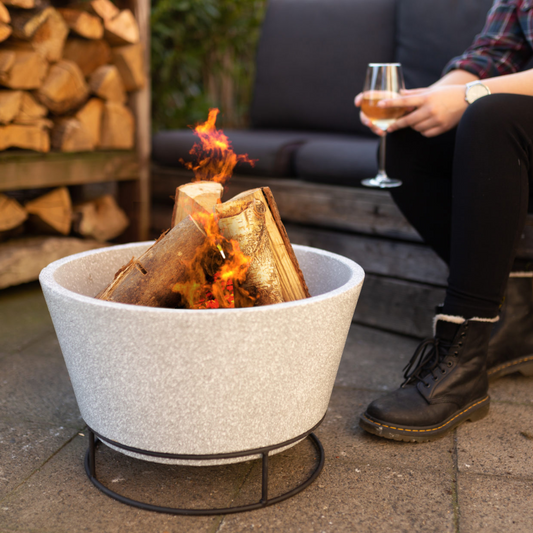 ESSCHERT DESIGN Concrete Look Ceramic Fire Bowl
