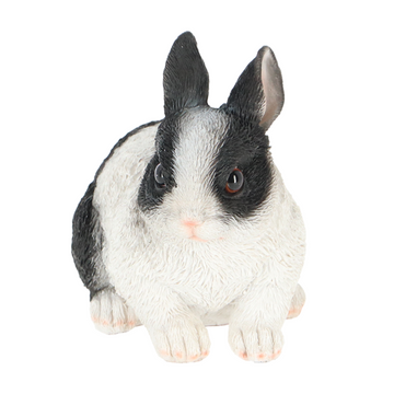 ESSCHERT DESIGN Dwarf Rabbit Statue - Black/White