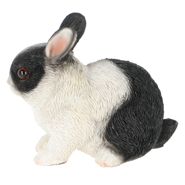ESSCHERT DESIGN Dwarf Rabbit Statue - Black/White