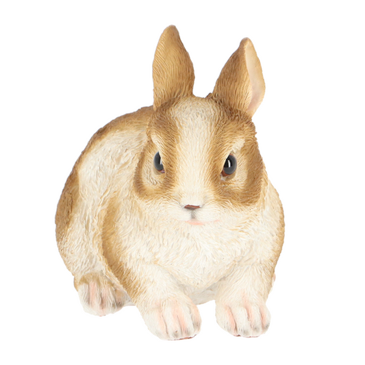 ESSCHERT DESIGN Dwarf Rabbit Statue - Brown/White
