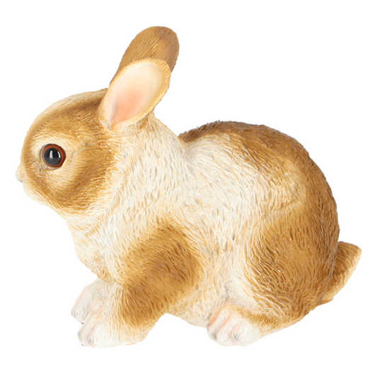 ESSCHERT DESIGN Dwarf Rabbit Statue - Brown/White