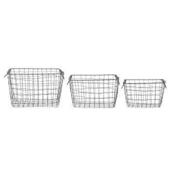 ESSCHERT DESIGN Large Rectangular Wire Basket - Set of 3
