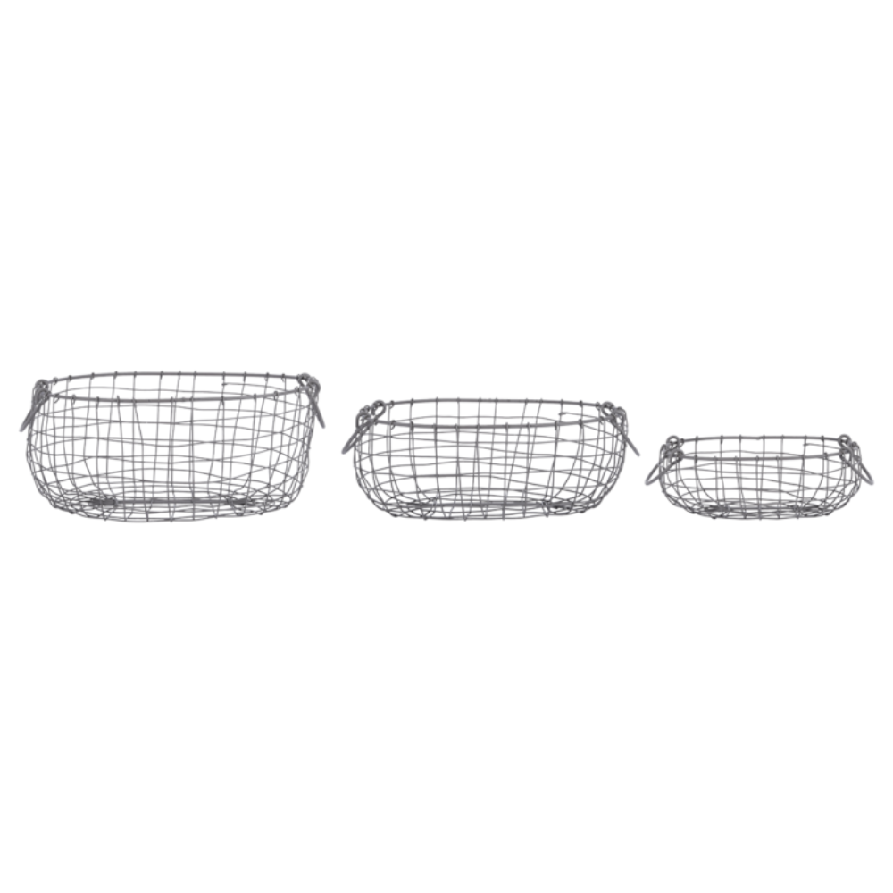 ESSCHERT DESIGN Oval Wire Basket - Set of 3