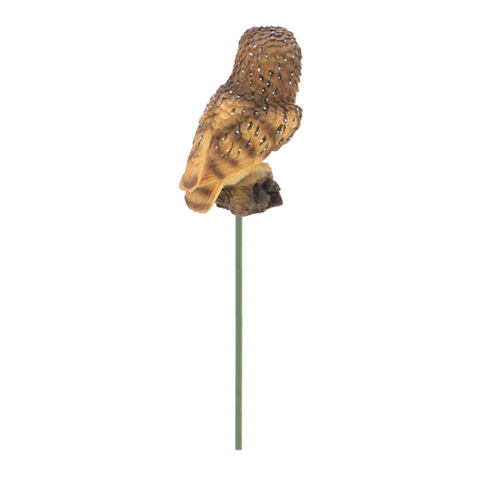 ESSCHERT DESIGN Owl Statue On Pole - Speckled