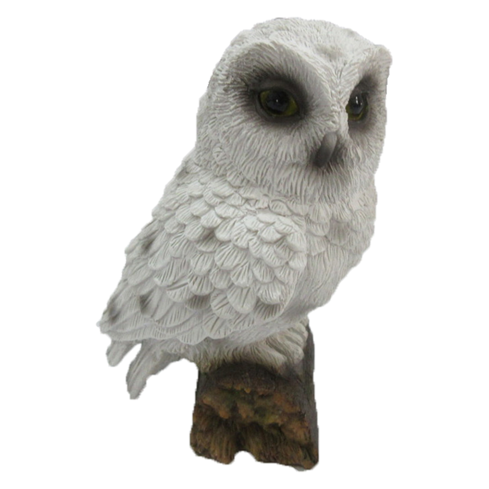 ESSCHERT DESIGN Owl Statue On Pole - White