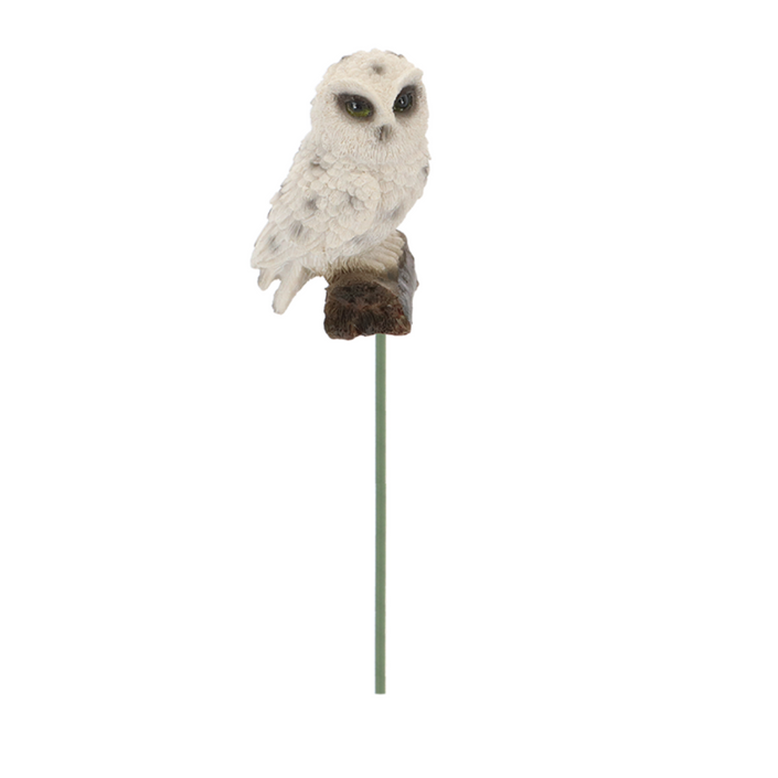 ESSCHERT DESIGN Owl Statue On Pole - White