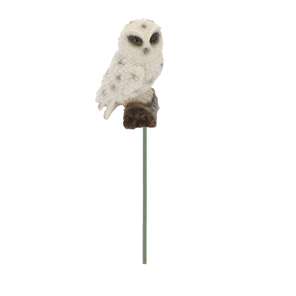 Load image into Gallery viewer, ESSCHERT DESIGN Owl Statue On Pole - White