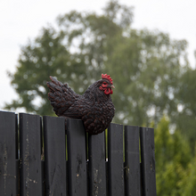 Load image into Gallery viewer, ESSCHERT DESIGN Sitting Fence Chicken Statue - Black