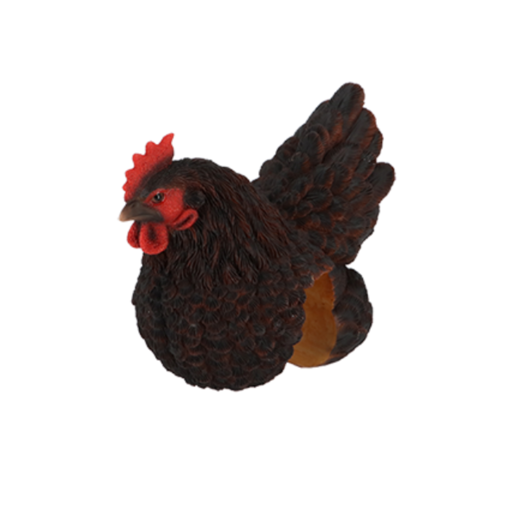 Load image into Gallery viewer, ESSCHERT DESIGN Sitting Fence Chicken Statue - Black