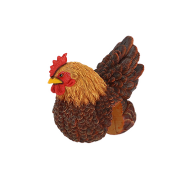 ESSCHERT DESIGN Sitting Fence Chicken Statue - Brown
