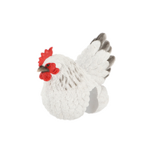 Load image into Gallery viewer, ESSCHERT DESIGN Sitting Fence Chicken Statue - White