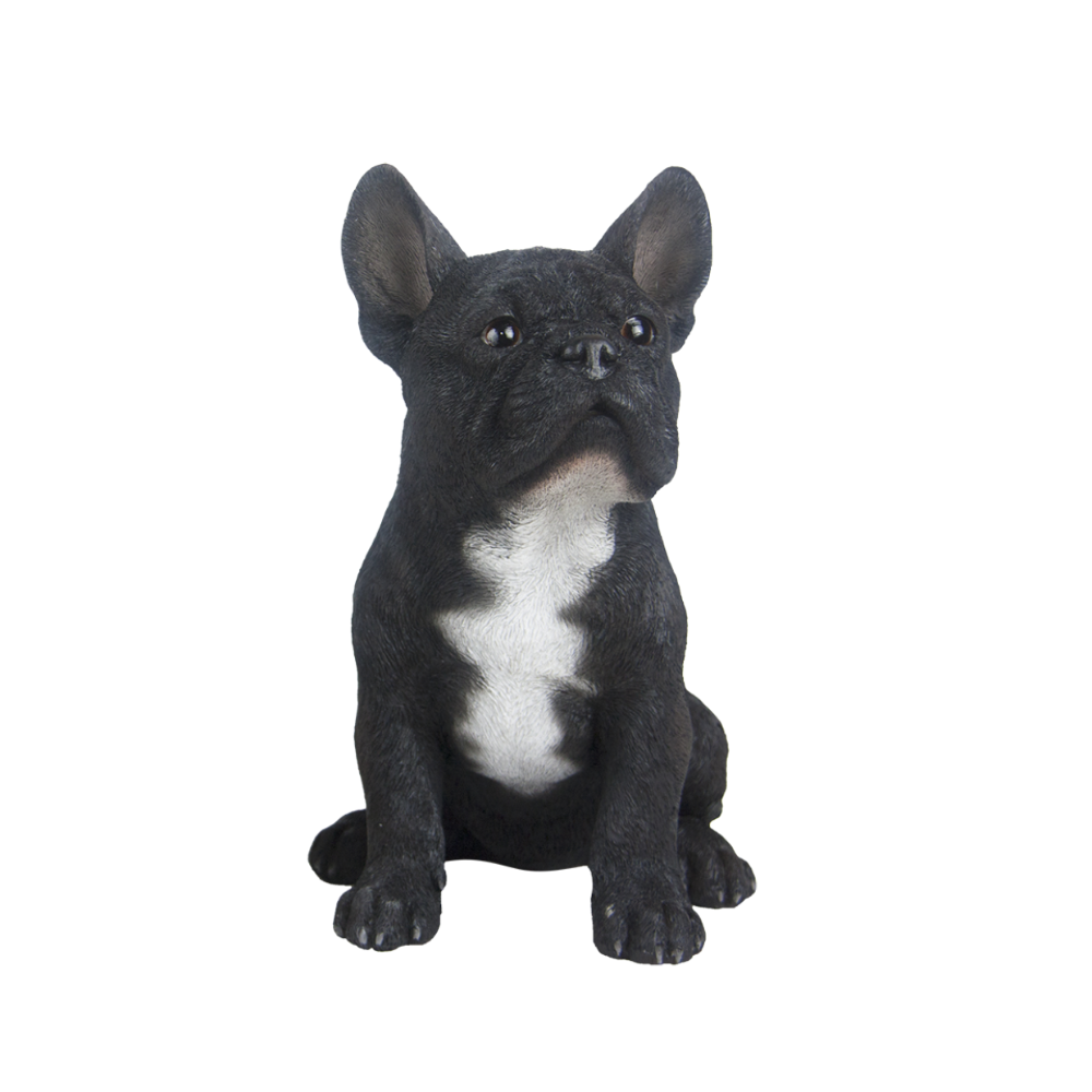 ESSCHERT DESIGN Sitting French Bulldog Statue - Black