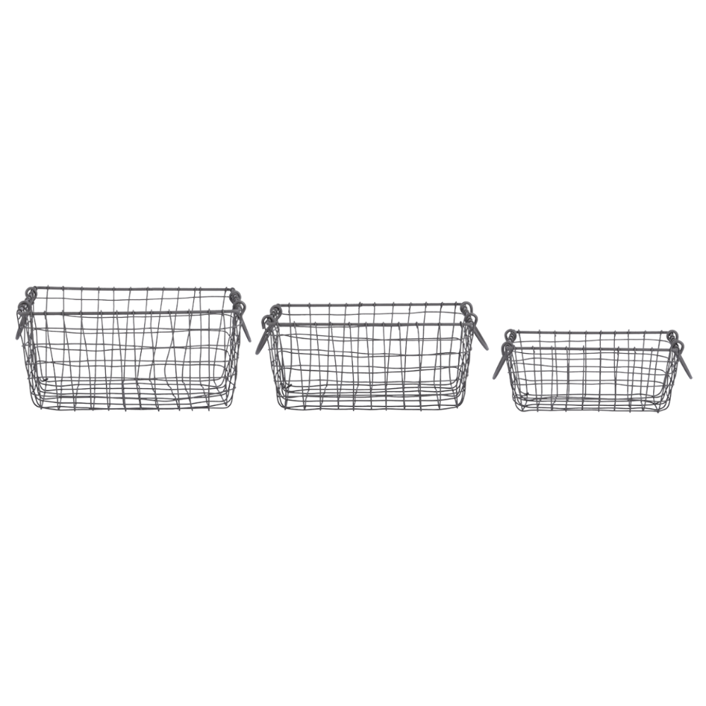 ESSCHERT DESIGN Small Rectangular Wire Basket - Set of 3